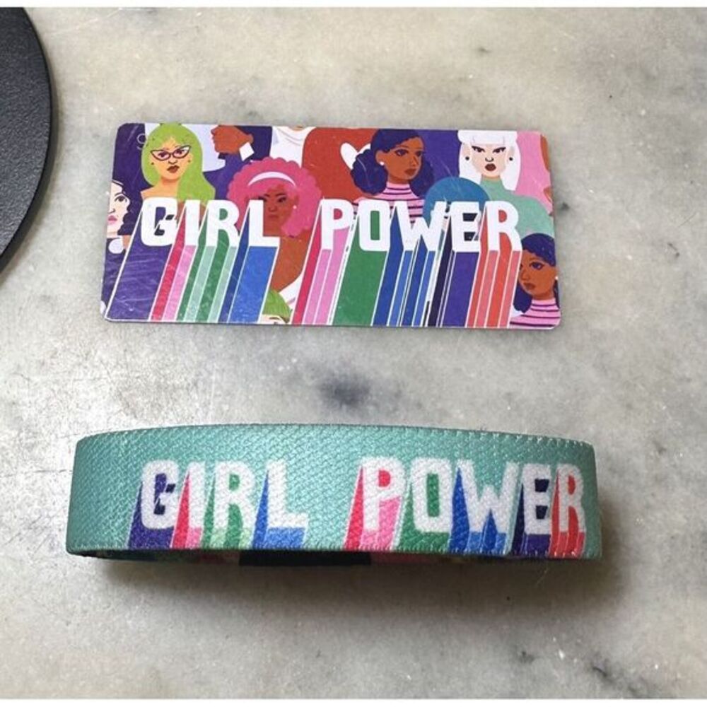 Zox Girl Power Reversible Band Bracelet Size Medium With Card